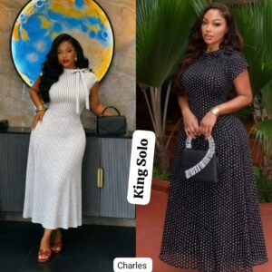 Stylish Polka-dot Midi Dress